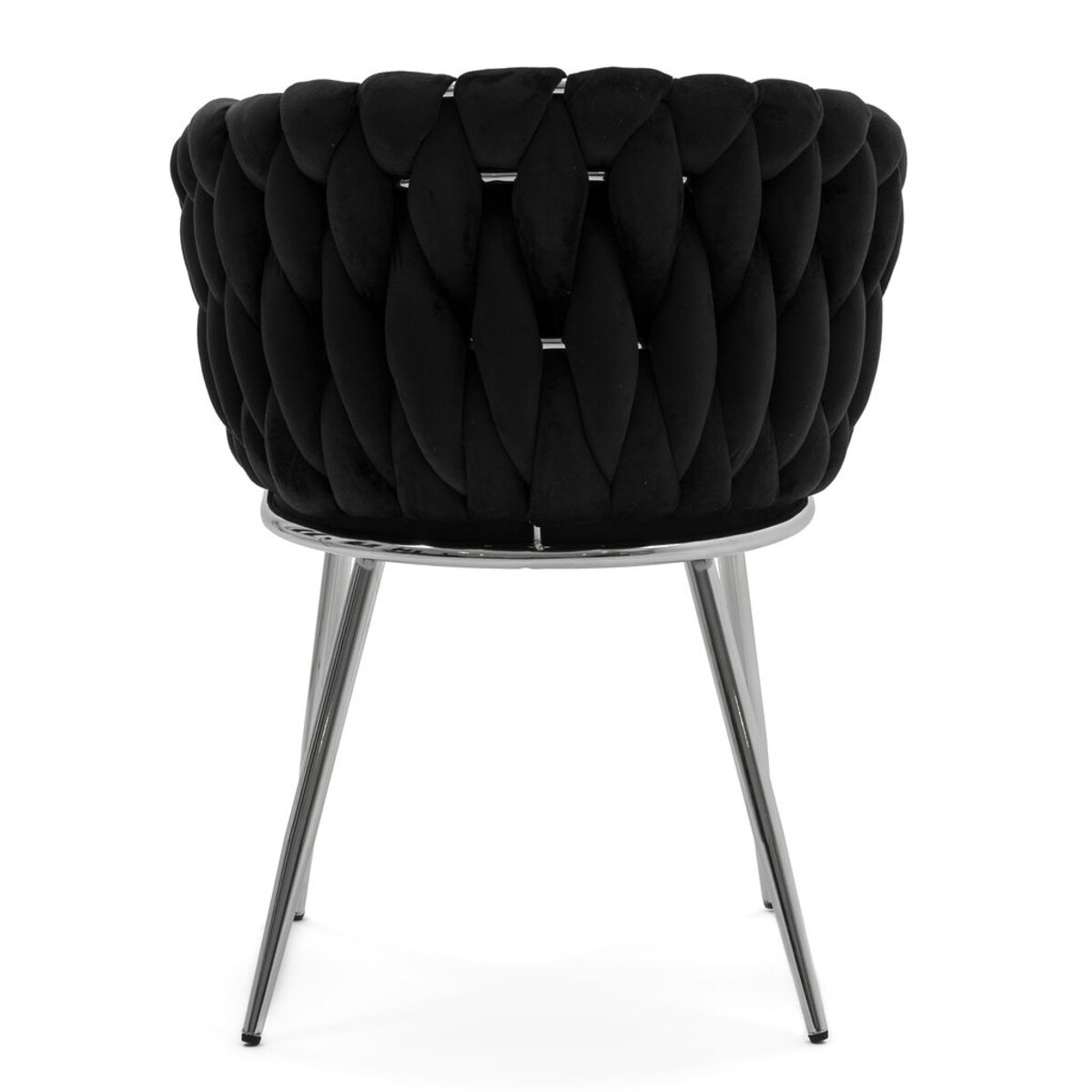 KRZESŁO DO JADALNI TAPICEROWANE WELUROWE CZARNE ROSA CHROME NOWOCZESNE