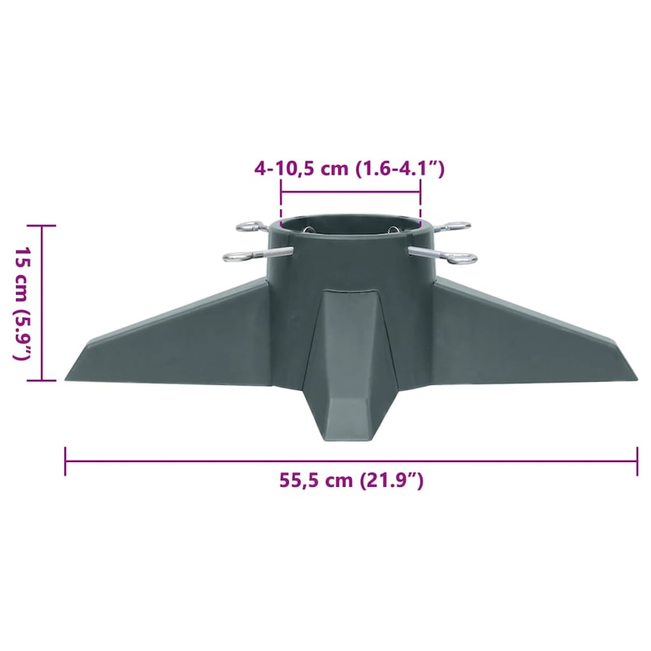 vidaXL Stojak pod choinkę, zielony, 55,5 x 55,5 x 15 cm