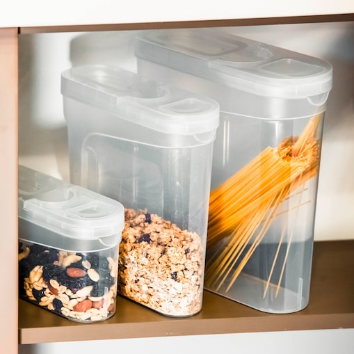 Pojemniki Na Żywność X3 Kuchenne Makaron Mąkę Cukier Kaszę Sypkie 1-4L