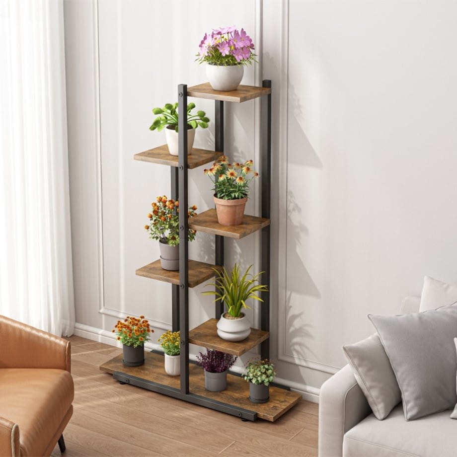 Kwietnik stojak na rośliny rustykalny regał