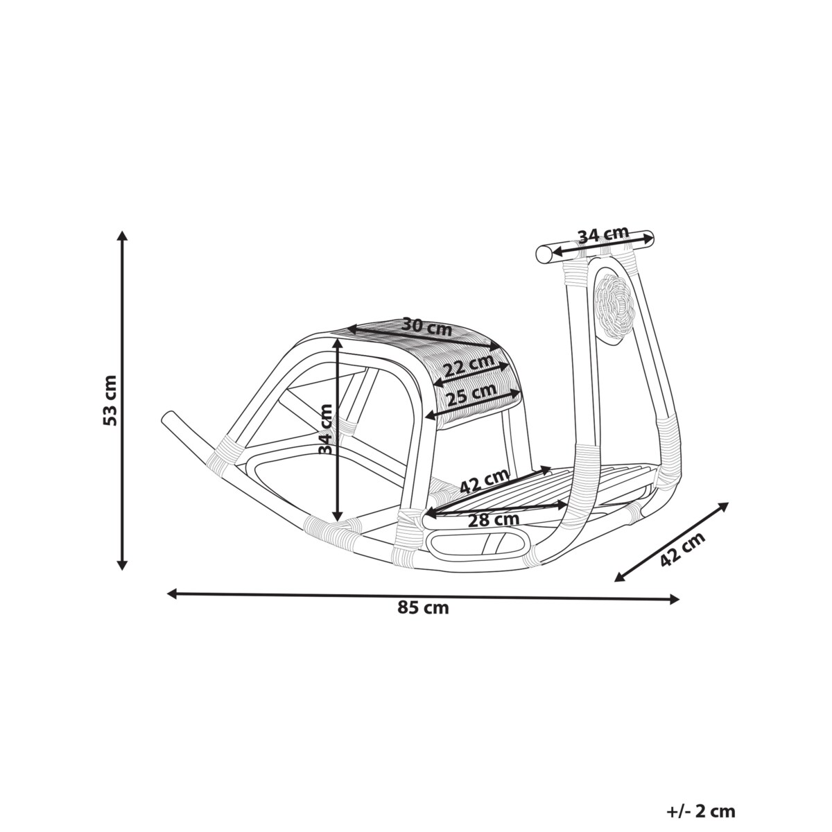 Rattanowy bujak na biegunach jasnozielony ASPRIA