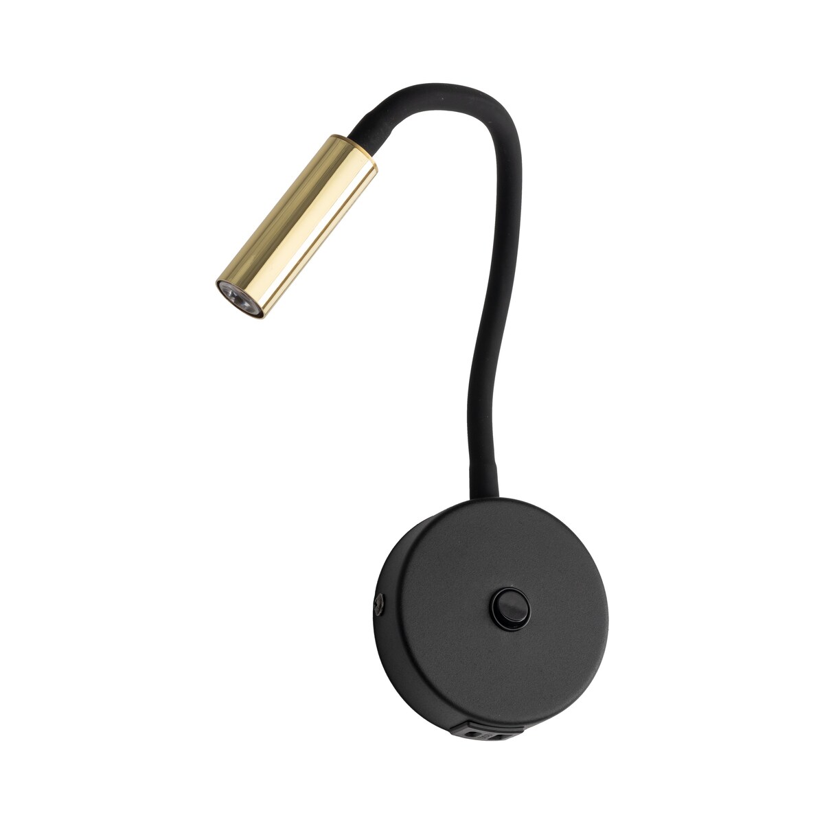 Kinkiet LAGOS Black/Gold z wysięgnikiem, włącznikiem i USB, G9, TK Lighting 10201
