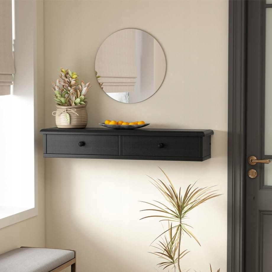 Półka wisząca z szufladami nowoczesna szafka loft salon sypialnia ścienna