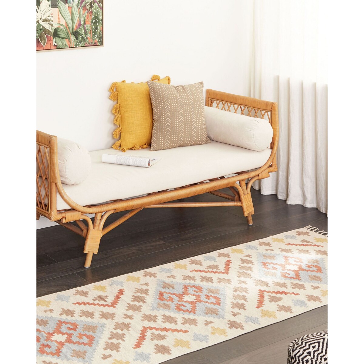 Dywan bawełniany kilim 80 x 300 cm wielokolorowy ATAN