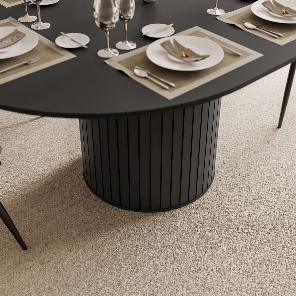 Stół rozkładany ELODIE 120 - 160 cm, czarny