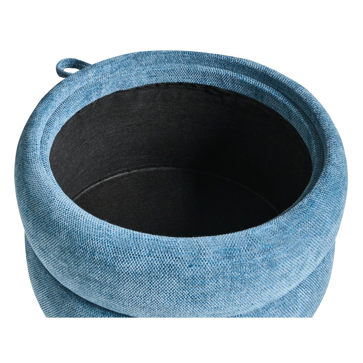 Puf ze schowkiem HAWLEY Szenil Niebieski 40 cm