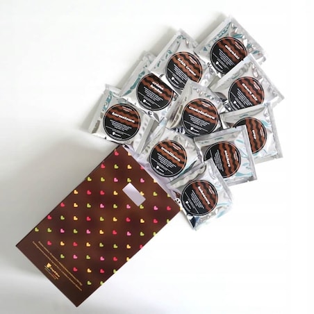 Zestaw prezentowy upominkowy "LOVE BOX" - kawy, herbaty, lizak czekoladowy - prezent upominek na walentynki dla chłopaka dziewczyny niej niego żony męża kobiety faceta mężczyzny