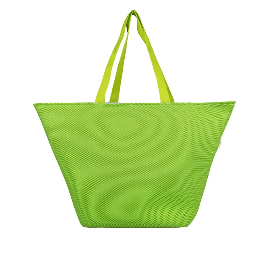Torba na zakupy trapezowa 67x42 cm zielona z wnętrzem srebrnym