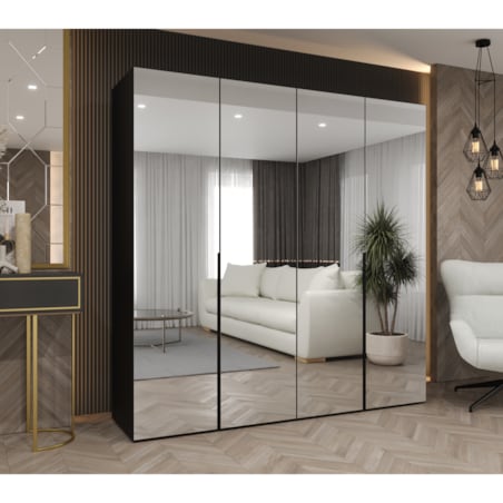 Szafa uchylna otwierana ALICANTE 3 200 wys. 202 cm Czarny + u. Czarny