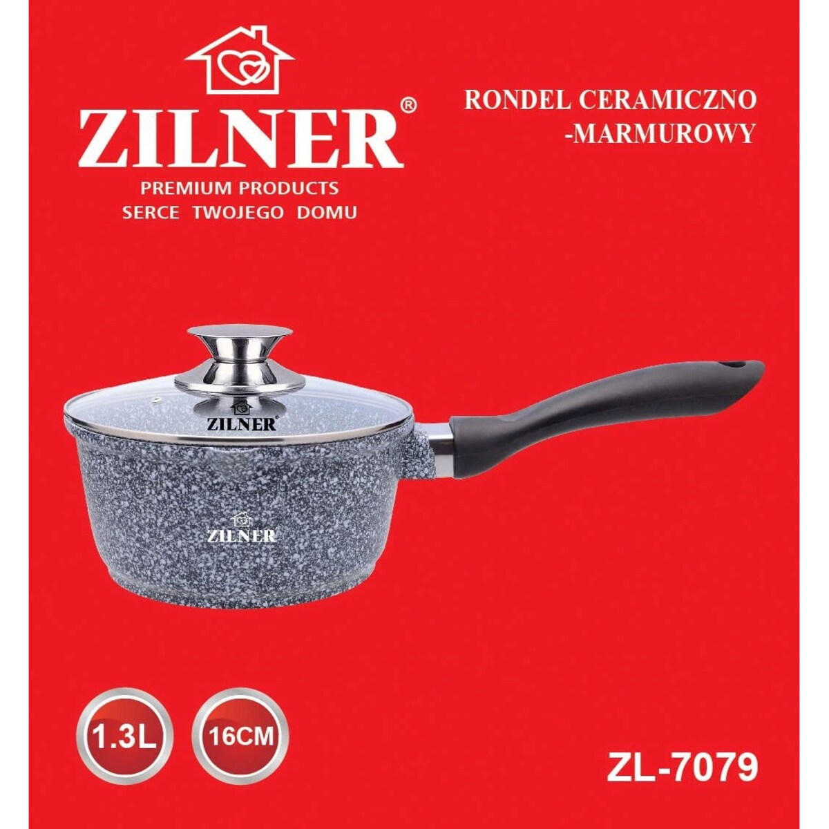 RONDEL RONDELEK Z POWŁOKĄ MARMUROWĄ POKRYWKĄ INDUKCJA GAZ 1,9L