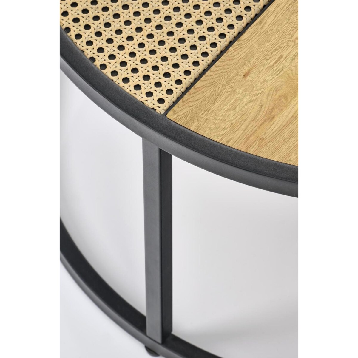 ZESTAW 2 STOLIKÓW Namiga RATTAN I METAL 70/36 i 50/30 cm