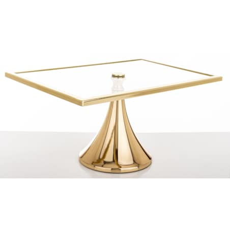 Szklana patera prostokątna 17x34x22 cm złota