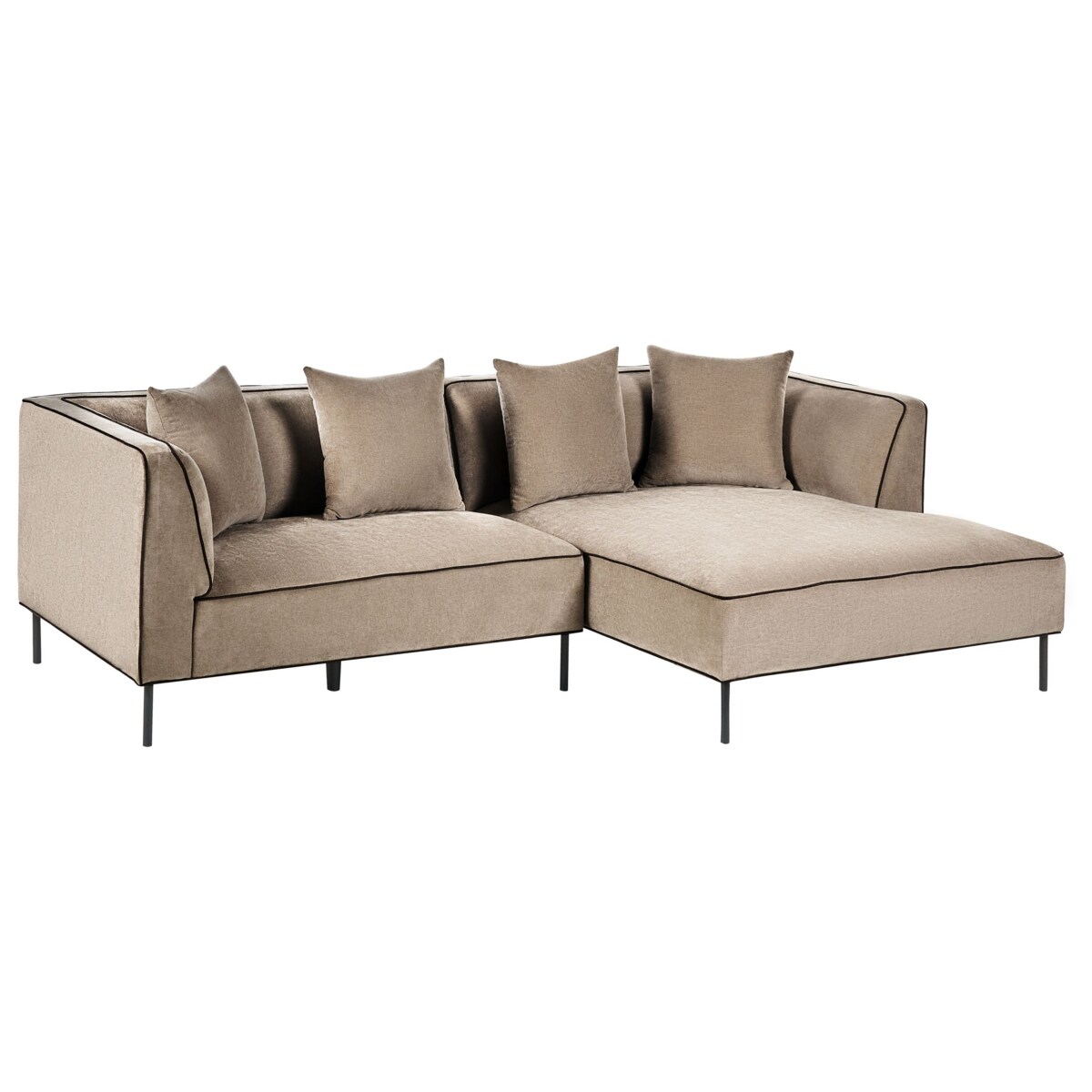 Narożnik dla 3 osób SATER Szenil Jasnobrązowy Lewostronny