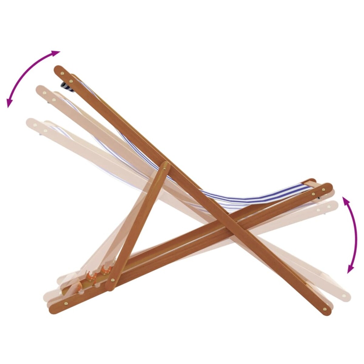 vidaXL Składane krzesła plażowe, 2 szt., niebiesko-białe