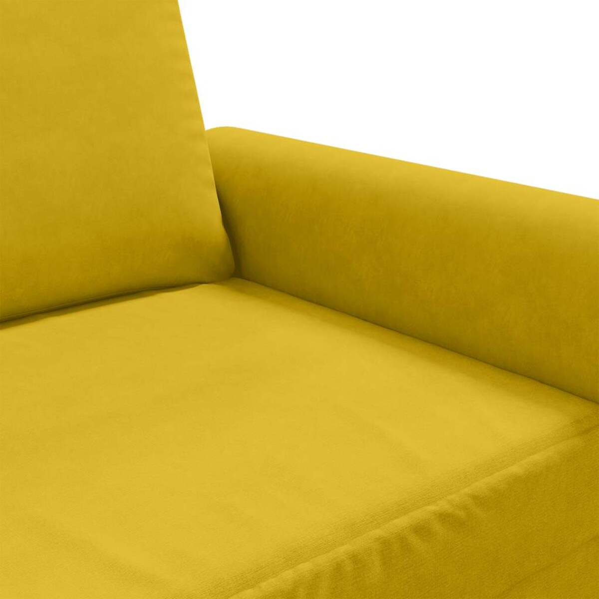 vidaXL Sofa 3-osobowa, żółty, 180 cm, tapicerowana aksamitem