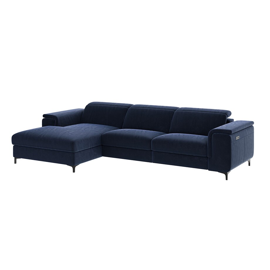 Sofa narożna Brito granatowa z funkcją relaksu