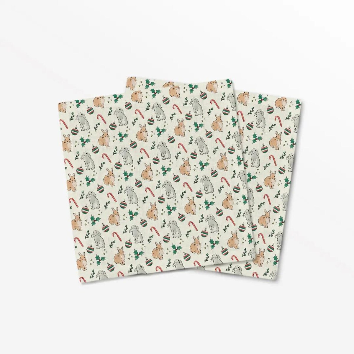 Serwetki świąteczne - Akwarelowe króliczki świąteczne (2szt.)