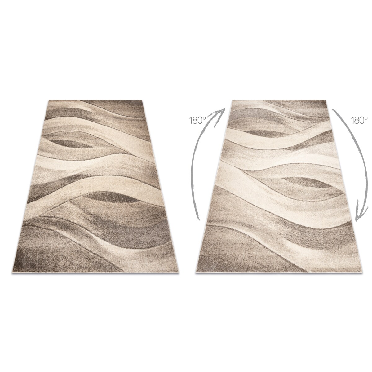 Dywan FUSION 1617 beż / krem - Fale, 160x220 cm