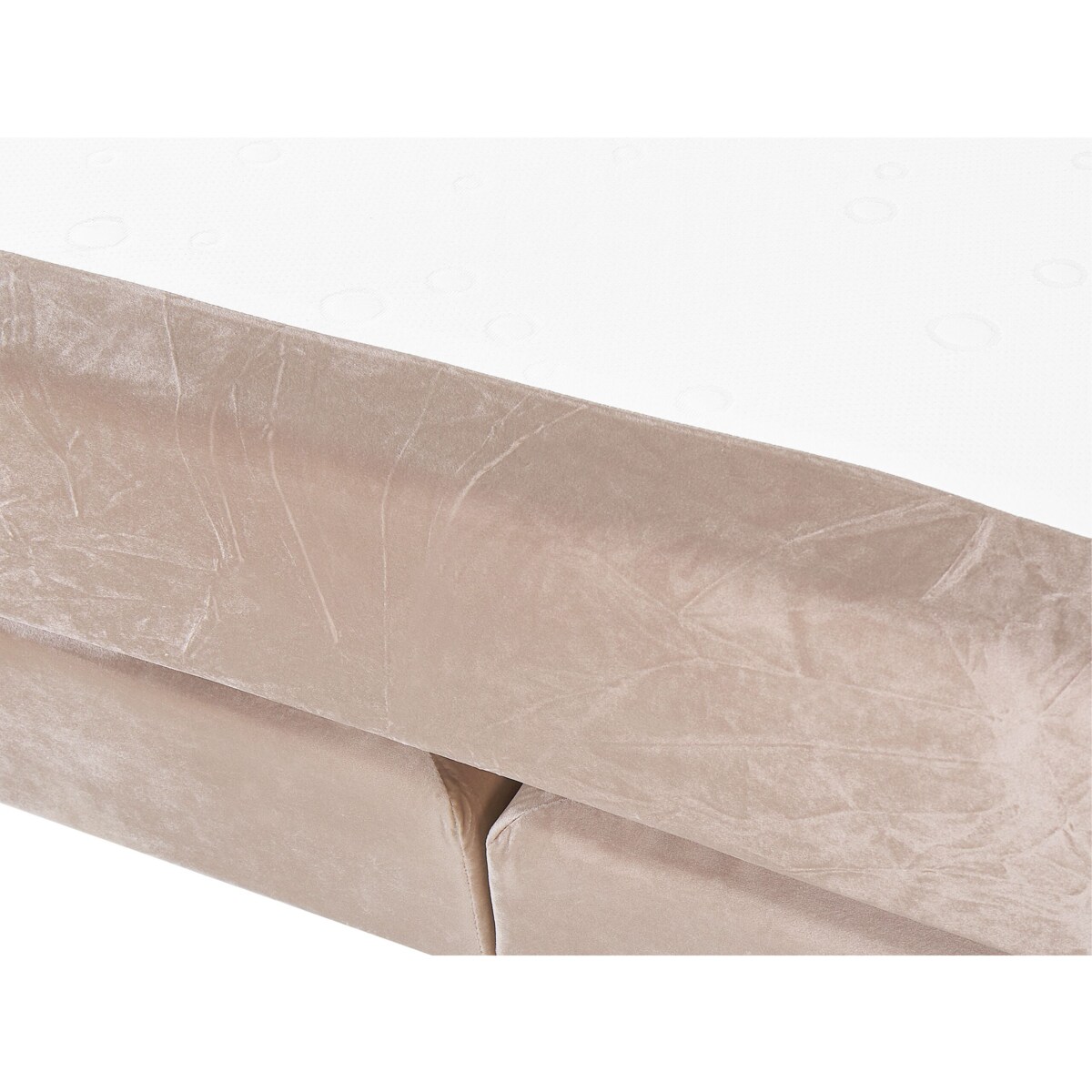 Łóżko kontynentalne welurowe 160 x 200 cm beżowe MARQUISE