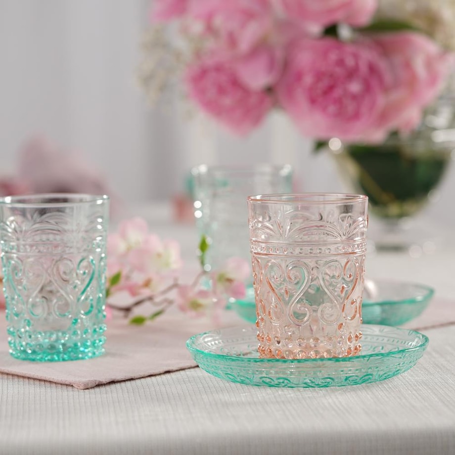 VILLA ITALIA Szklanka różowa 250 ml 10 cm FIORINO