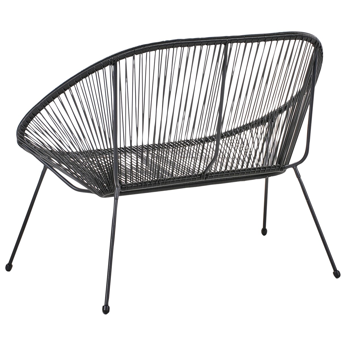 Ławka ogrodowa ACAPULCO II 113 cm Technorattan Czarny
