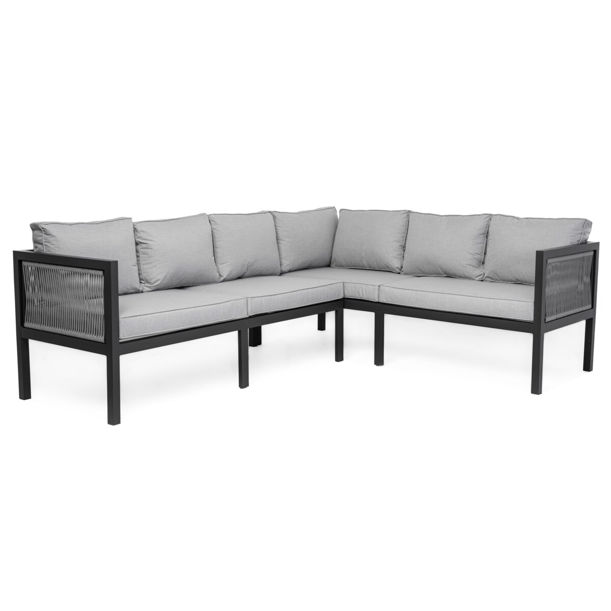 Meble ogrodowe aluminiowe narożnik stół PORTOFINO szare