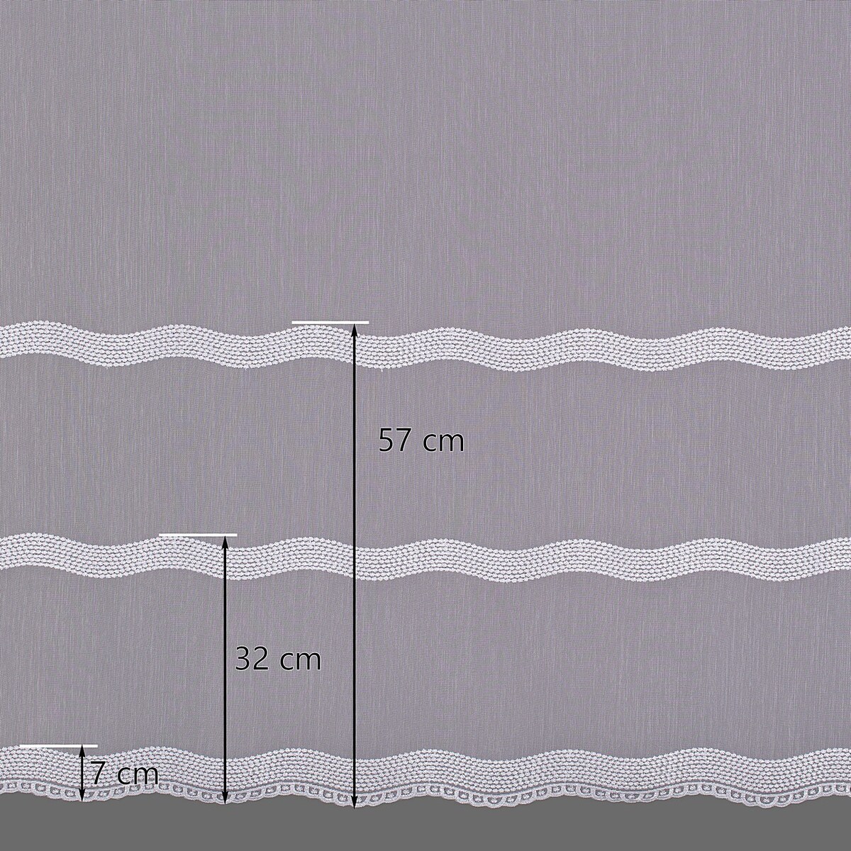 Firana na taśmie wave 300x265 biały ze wzorem
