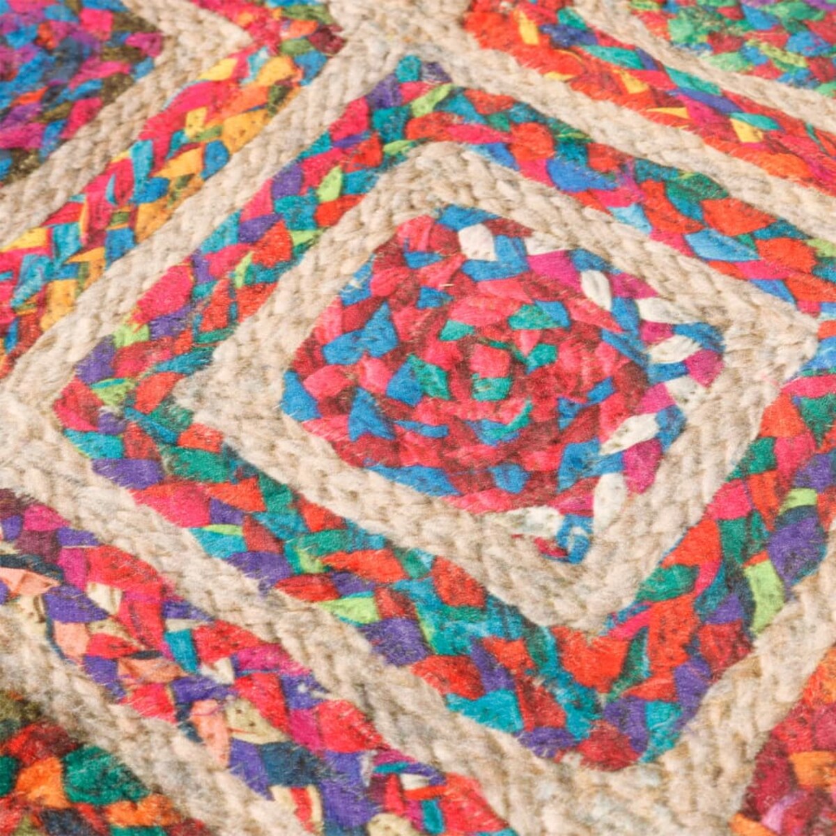 vidaXL Dywan z możliwością prania, kolorowy, Ø120 cm, antypoślizgowy