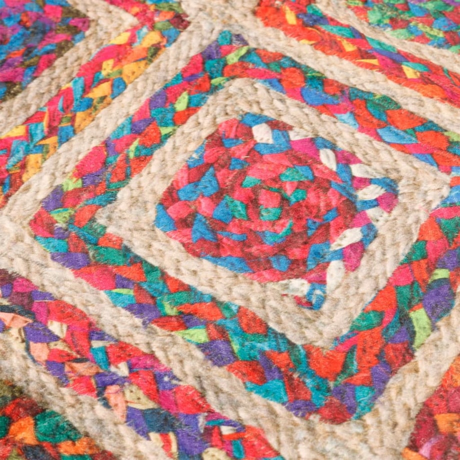 vidaXL Dywan z możliwością prania, kolorowy, Ø120 cm, antypoślizgowy