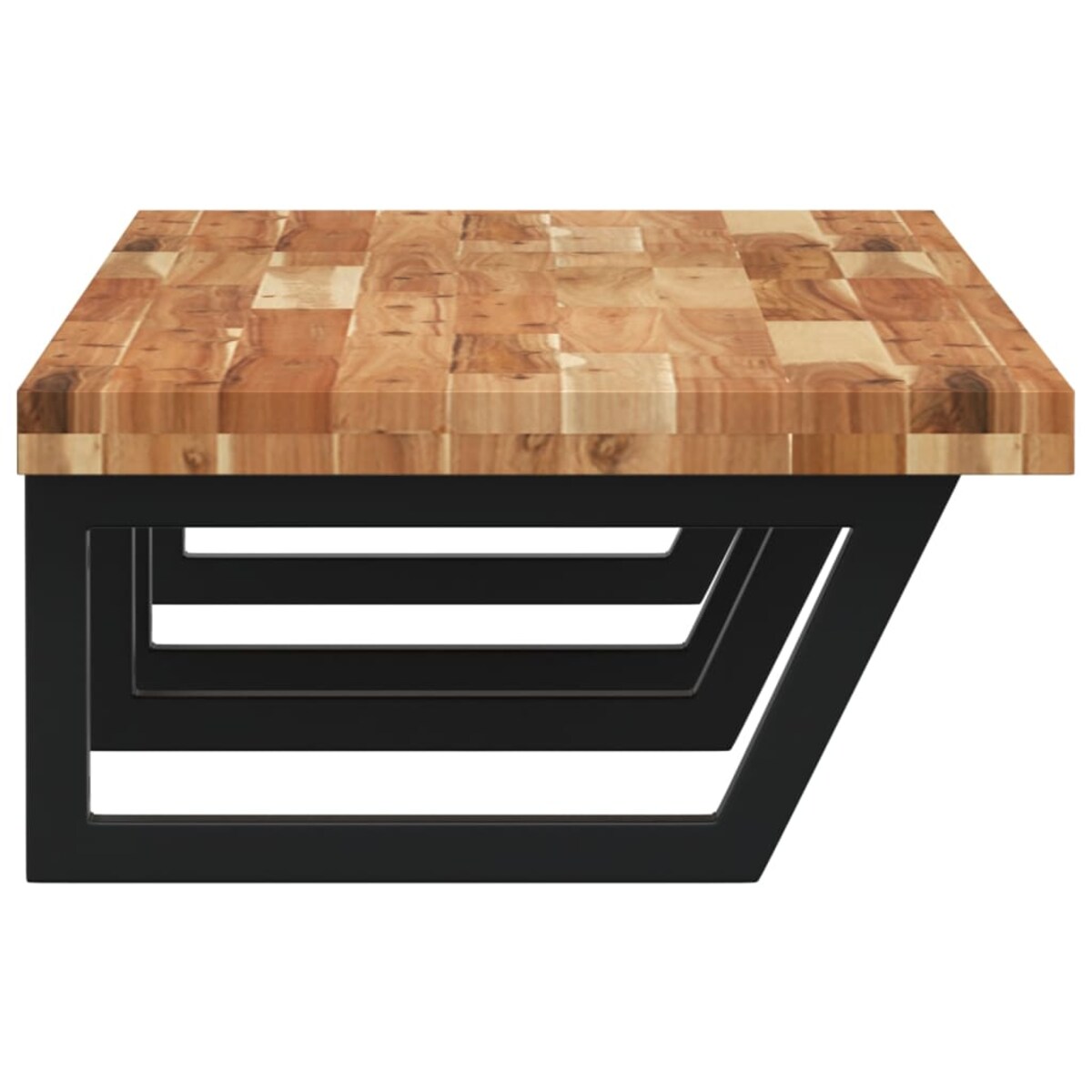 vidaXL Półka ścienna pod umywalkę, stal i lite drewno akacjowe