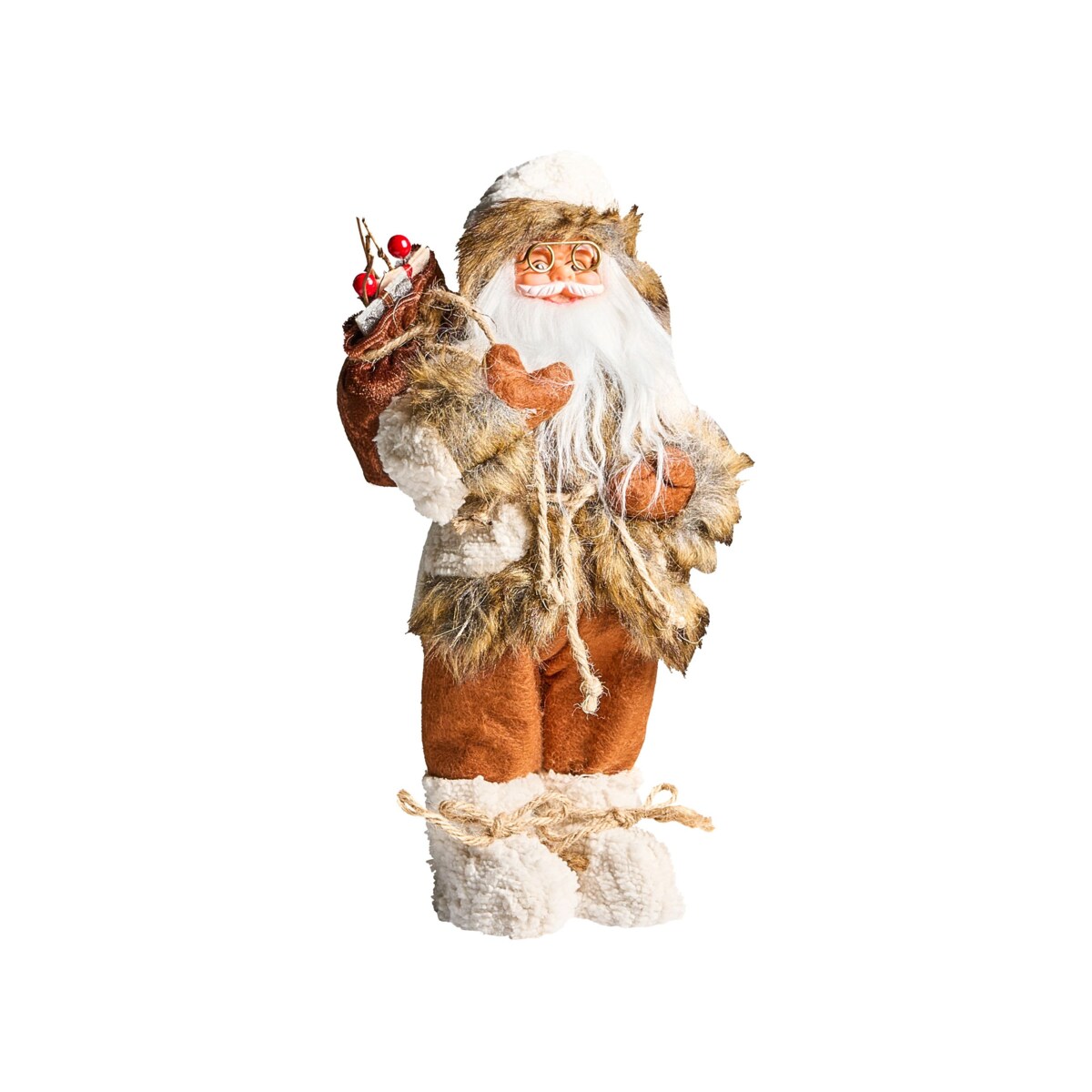 Dekoracja świąteczna SVARTEVATNET Mikołaj 37 cm Brązowy/ biały