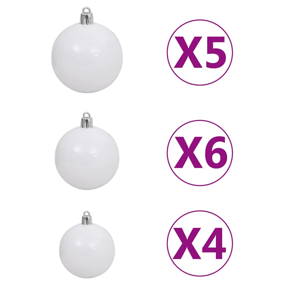 vidaXL Sztuczna choinka z lampkami i bombkami, zielona, 150 cm, PVC