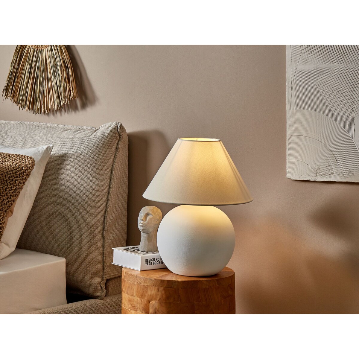 Lampa stołowa ceramiczna biała LIMIA