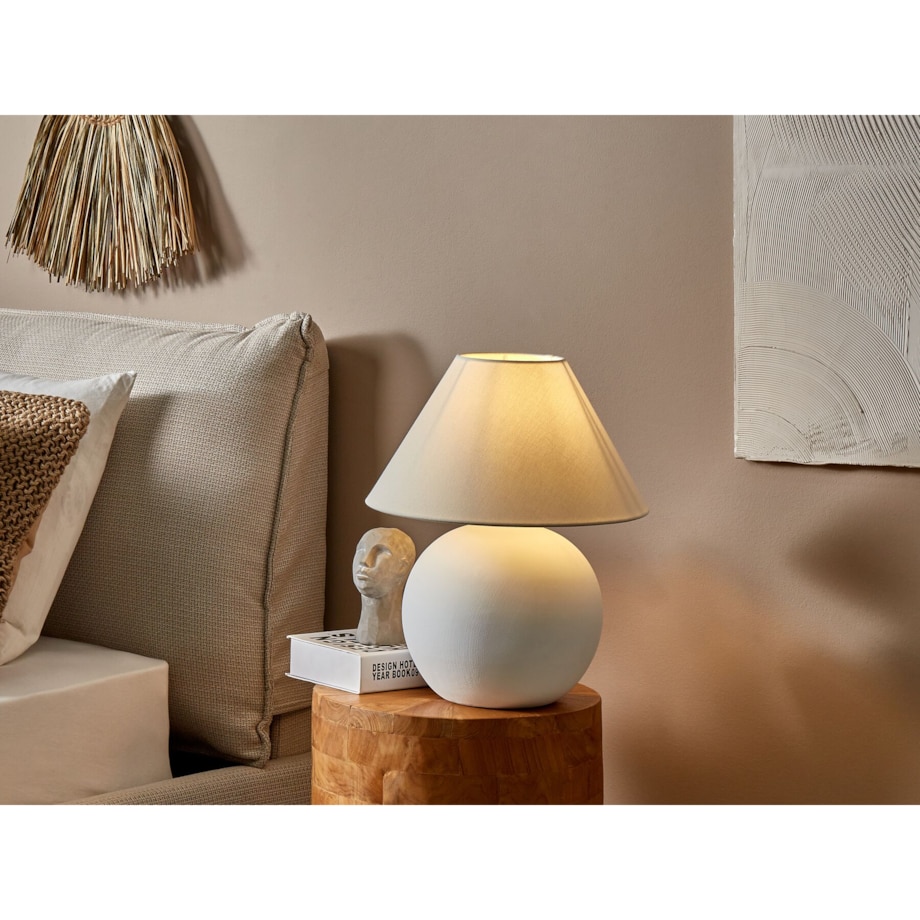 Lampa stołowa ceramiczna biała LIMIA