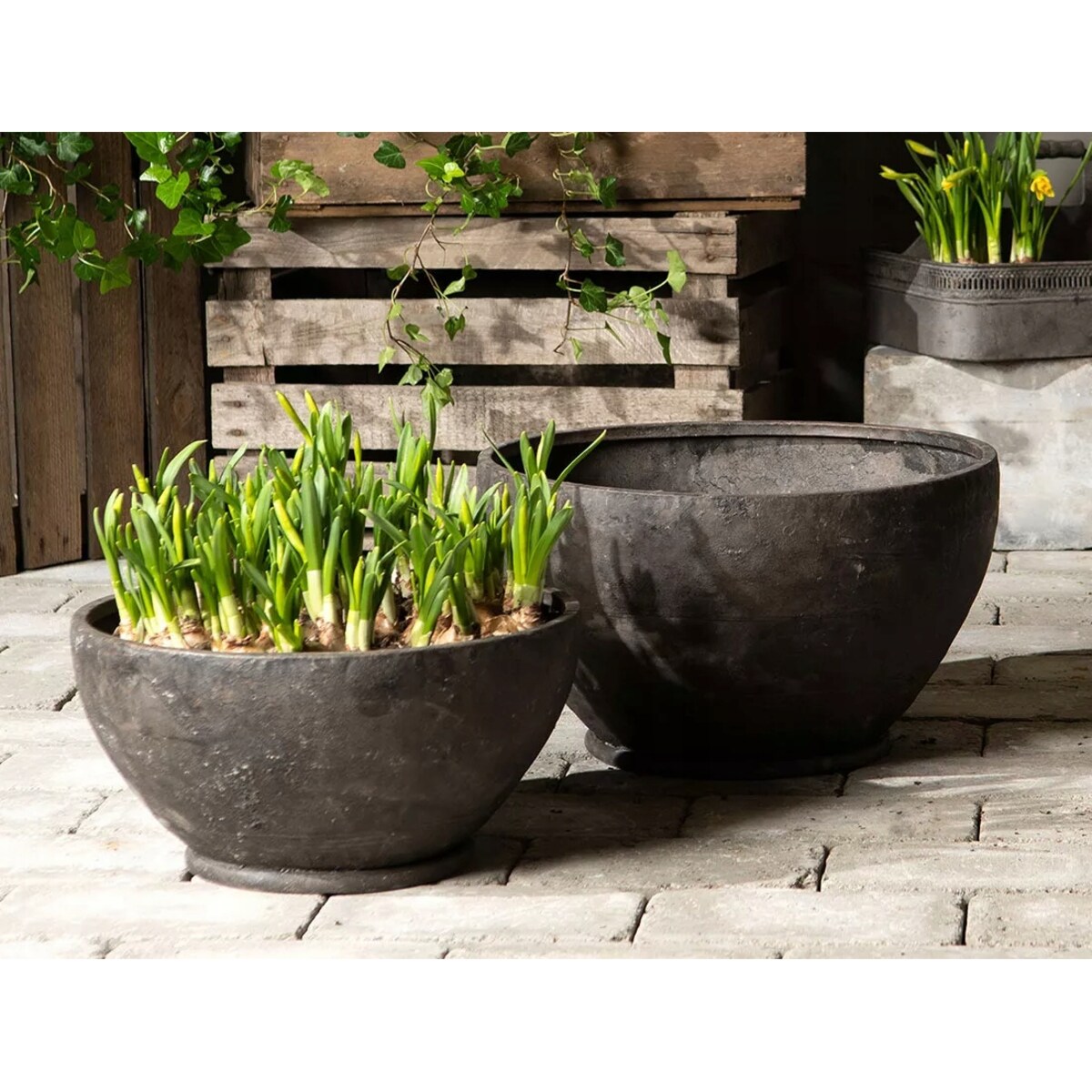 DONICZKA NA BONSAI DUŻA LOFT 2 szt osłonka do palmy salonu podłogowa czarna