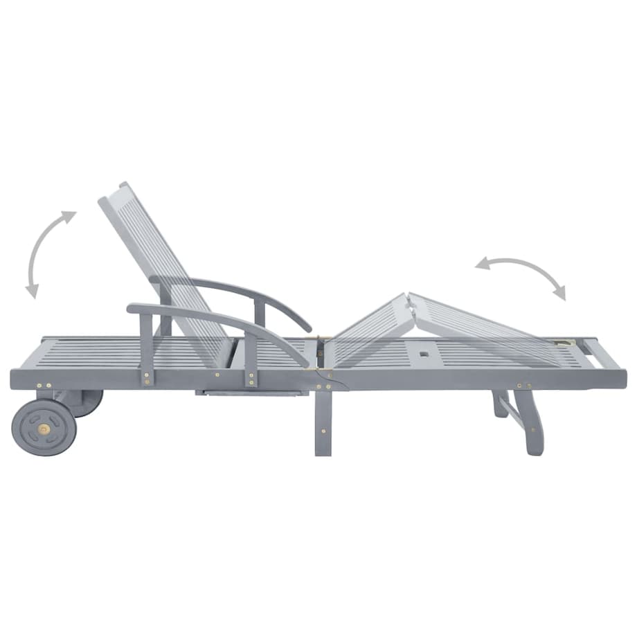 vidaXL Ogrodowy leżak z poduszką, lite drewno akacjowe