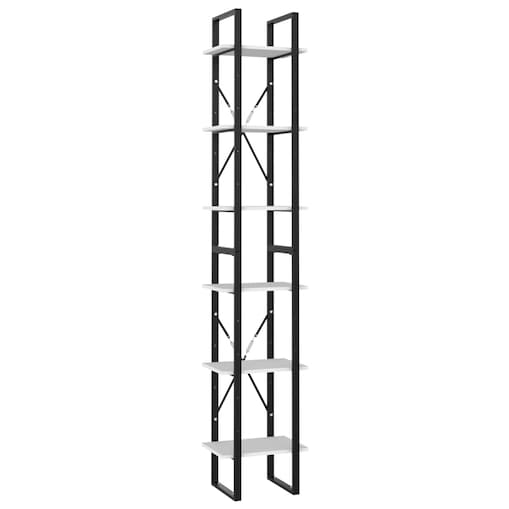vidaXL Regał na książki, biały, 40x30x210 cm, materiał drewnopochodny