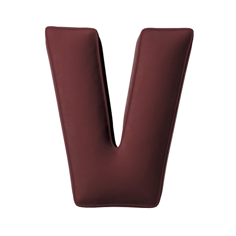 Poduszka literka V, bordowy, 35x40cm, Posh Velvet