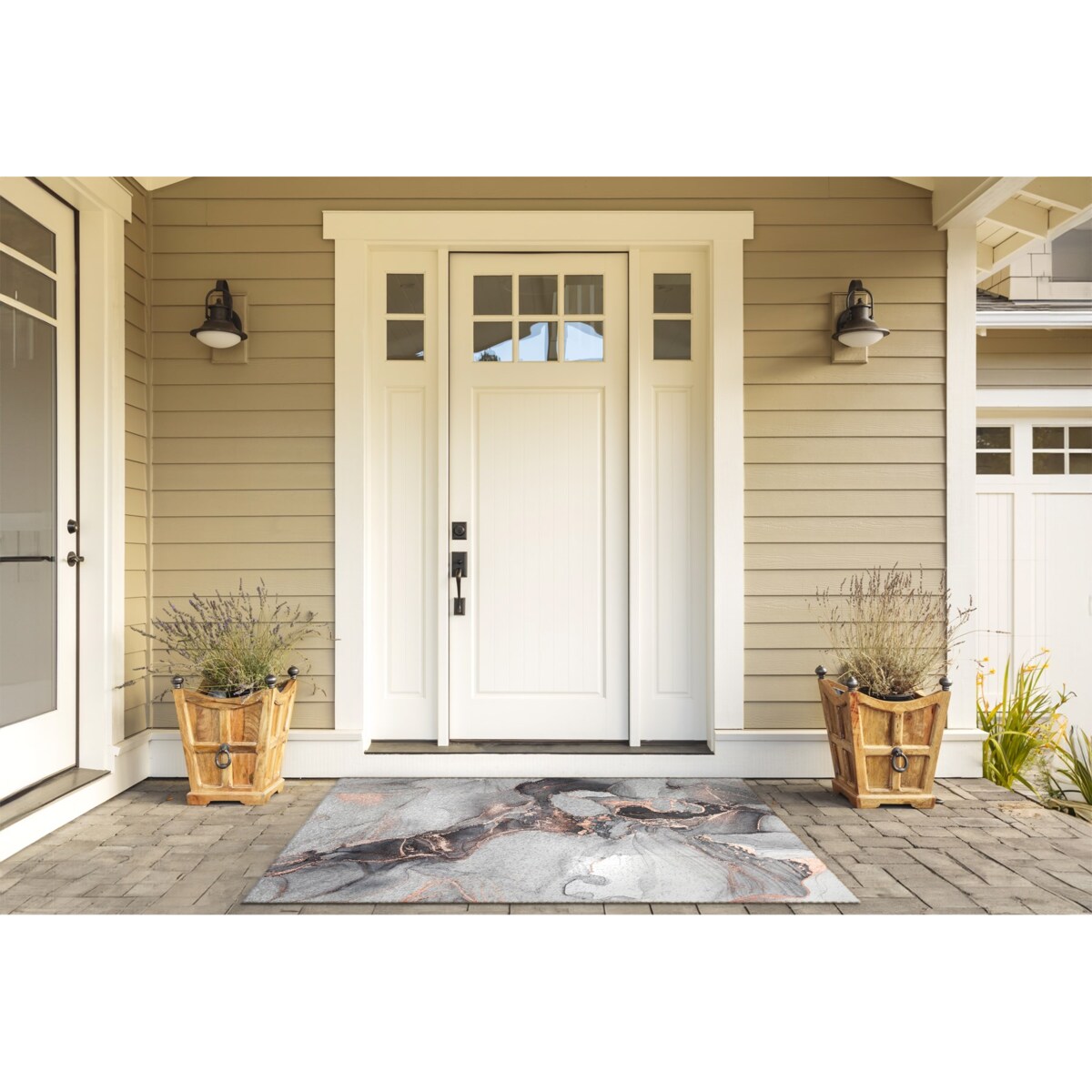 Wycieraczka zewnętrzna XXL Jasny marmur 150x100cm