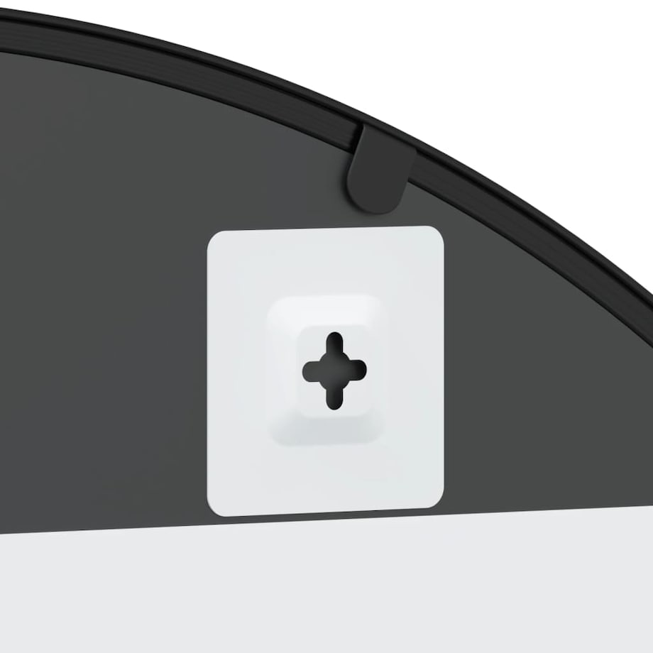 vidaXL Lustro ścienne, czarne, 80x40 cm, zakończone łukiem, żelazo