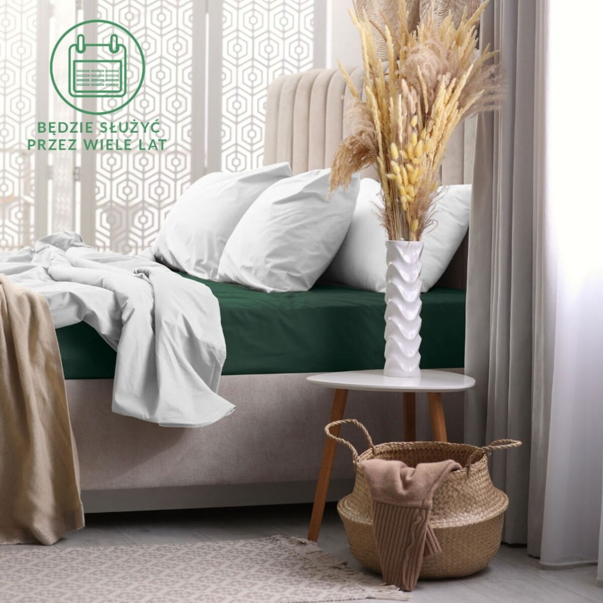 Prześcieradło frotte z gumką 160x200 kolor zieleń butelkowa