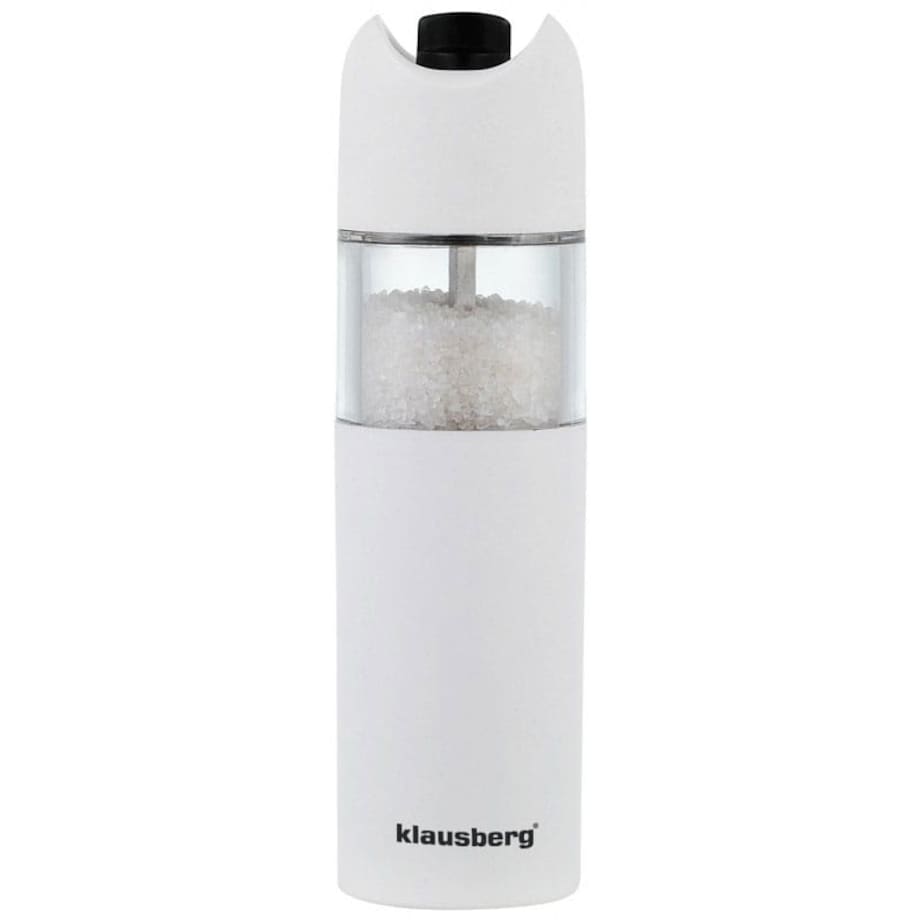 Młynek grawitacyjny do soli pieprzu przypraw w ziarnach biały KLAUSBERG