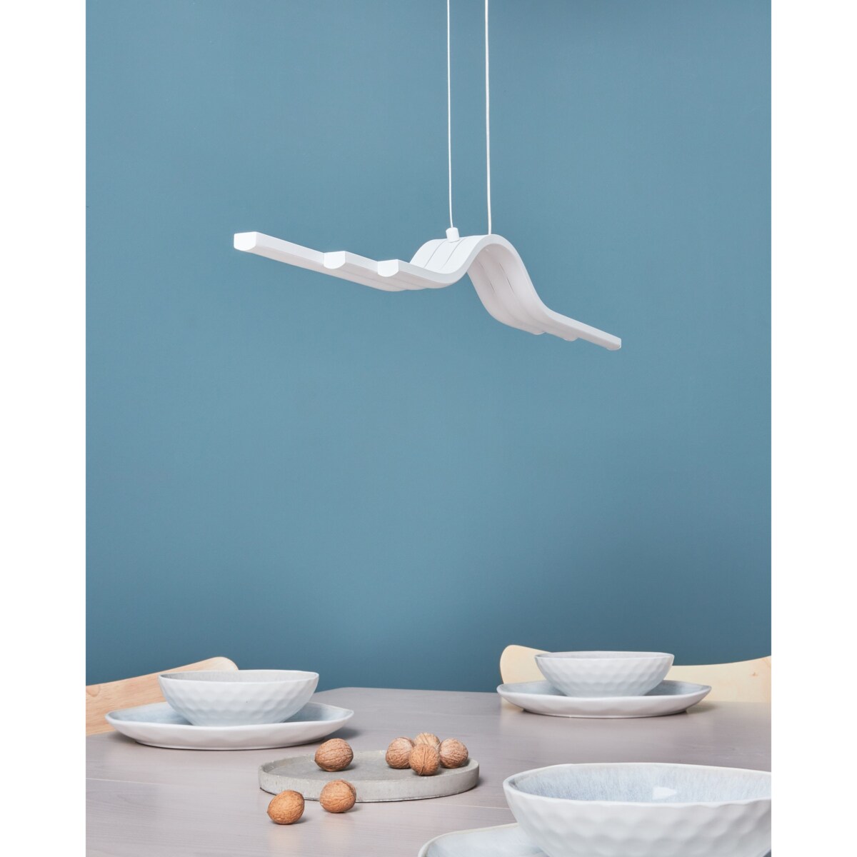 Lampa wisząca LED metalowa biała HONGU