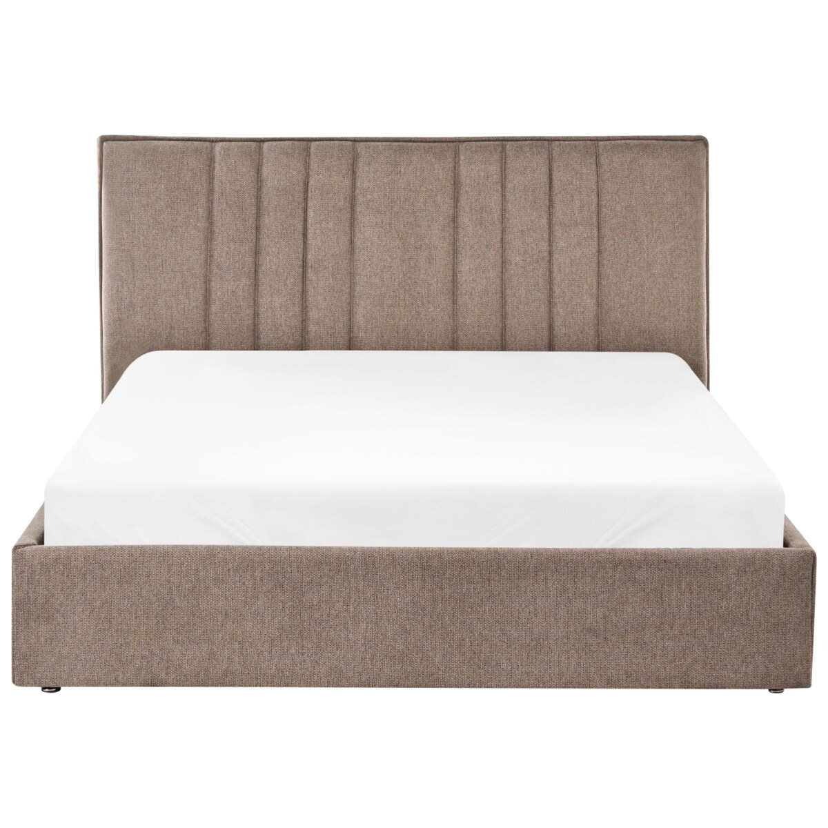 Łóżko z pojemnikiem TARASCON 140 x 200 cm Beżowoszary