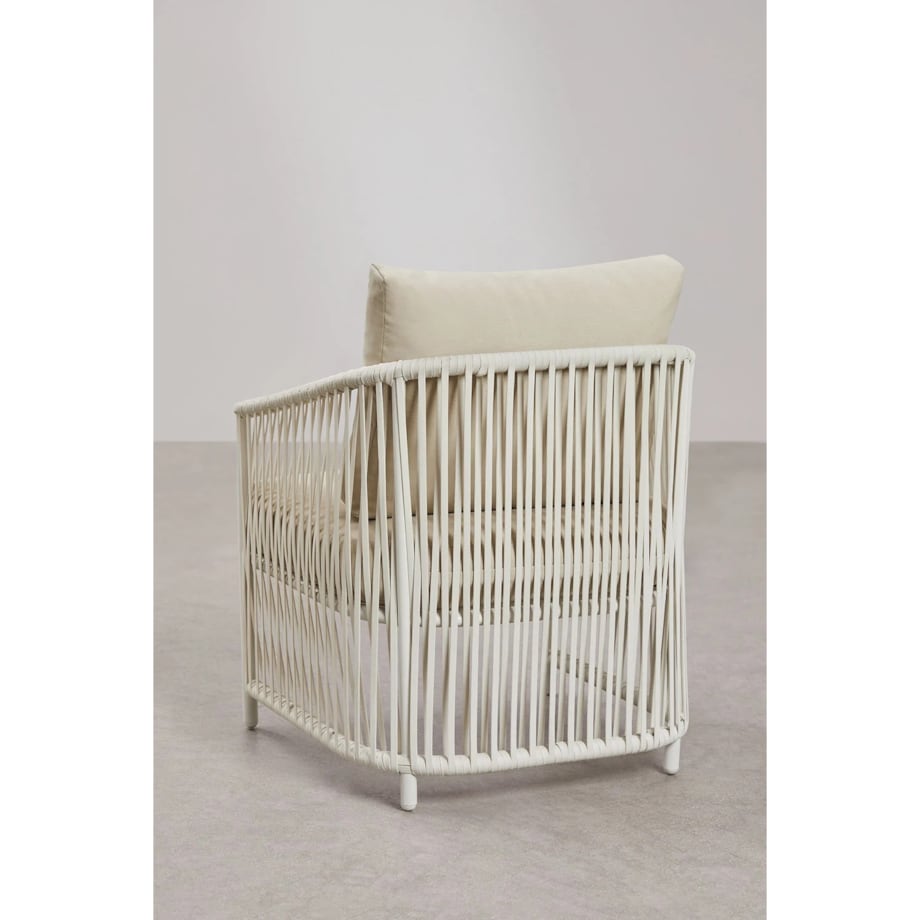 Zestaw ogrodowy: dwuosobowa sofa, 2 fotele i stolik kawowy kremowy Sophie