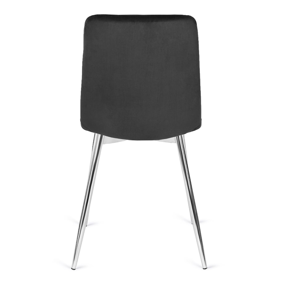 Krzesło Tapicerowane Pikowane Welurowe Kuchenne Do Jadalni Czarne CESAR