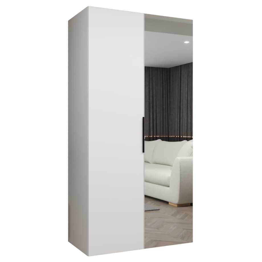 Szafa uchylna otwierana MARBELLA 2 100 wys. 202 cm Biały + u. Czarny