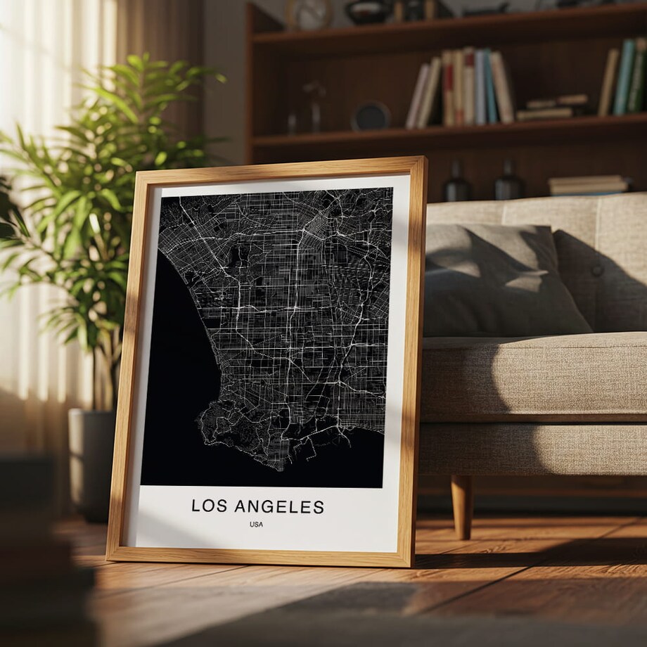 plakat los angeles mapa 50x70