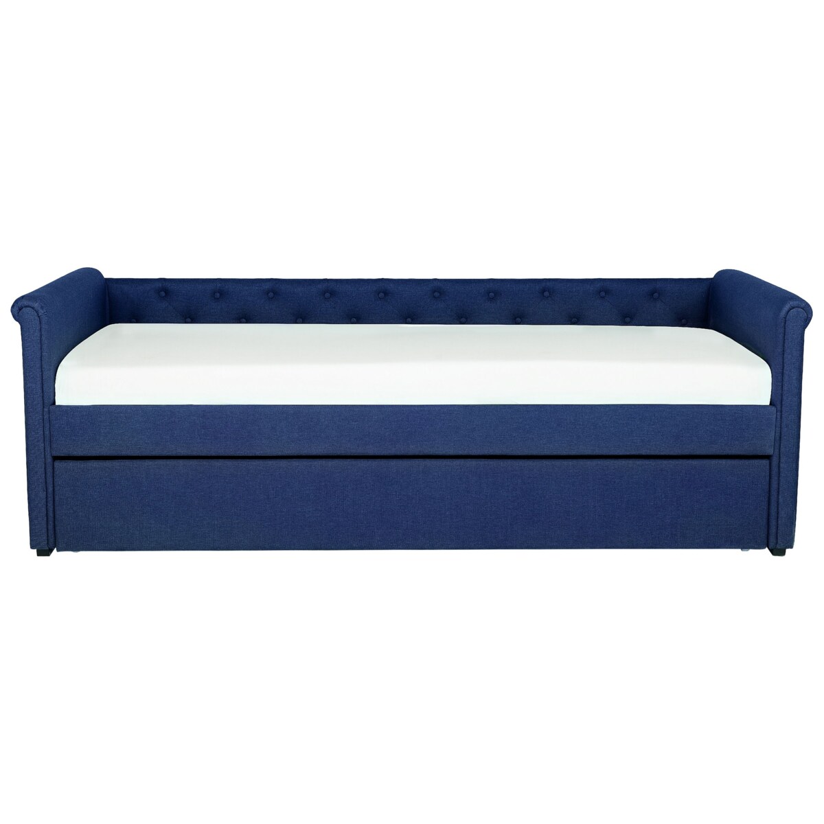 Łóżko wysuwane tapicerowane 80 x 200 cm niebieskie LIBOURNE