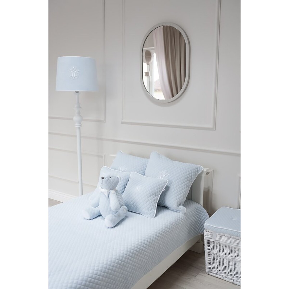 Narzuta dziecięca błękitna pikowana